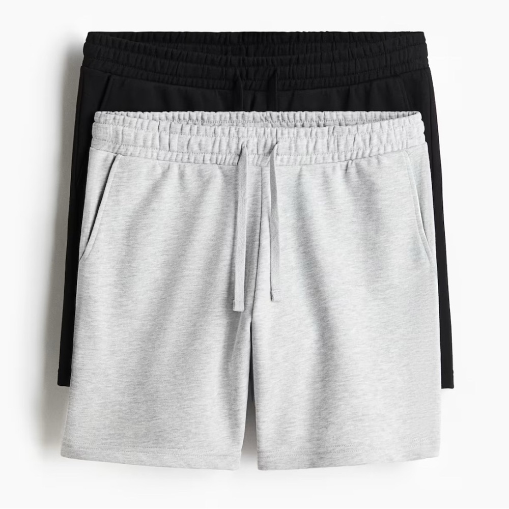 2 pair H&M cotton tie Men's Black and Gray Shorts New never worn!!!